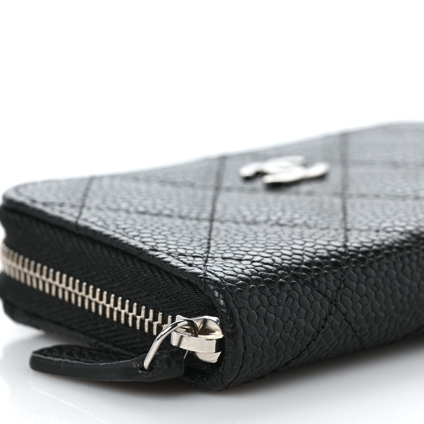 Caviar Quilted Classic Zipped Coin Purse Black
