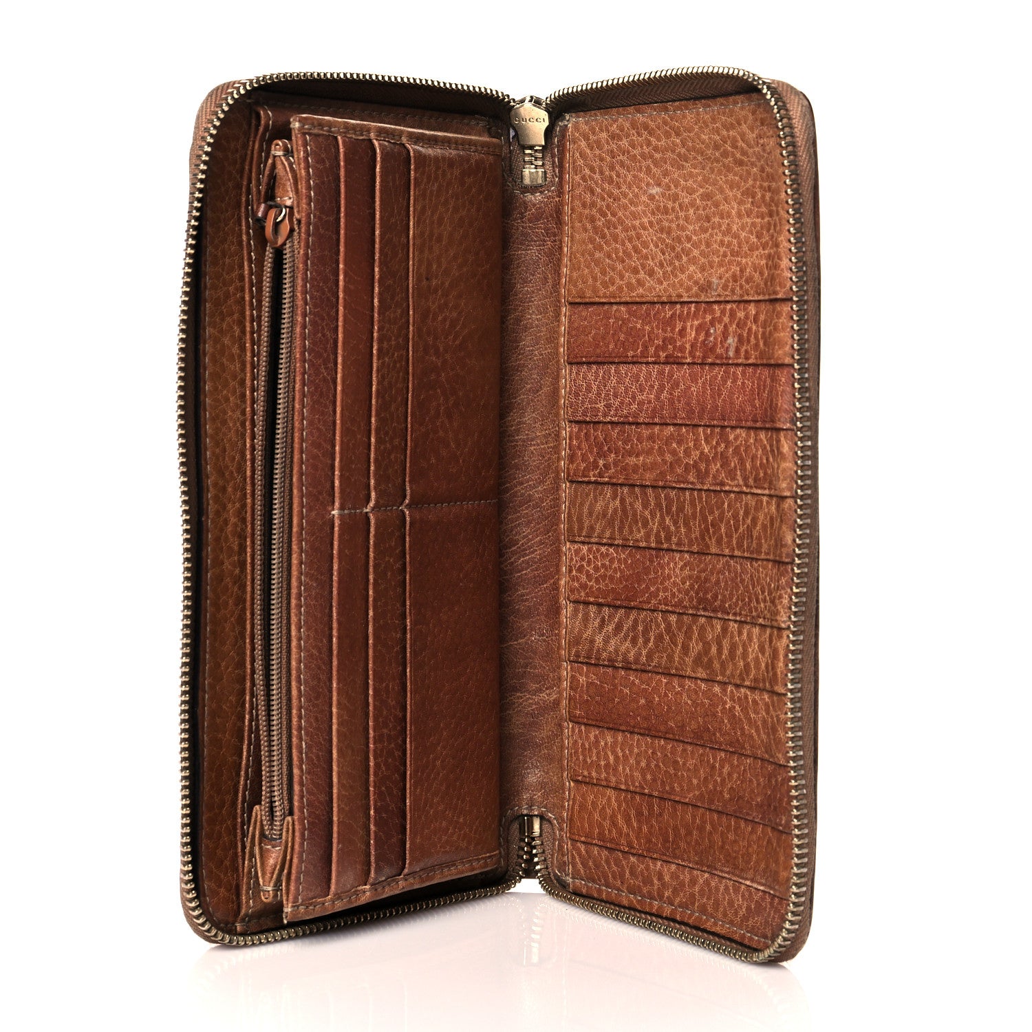 Gucci Guccissima Bamboo Tassel Zip Around Wallet Light Brown 5 of 13