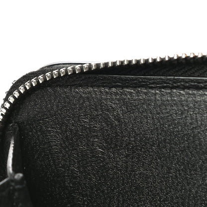 Saint Laurent Calfskin Crocodile Embossed Monogram Compact Wallet Black 12 of 13