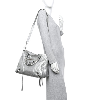 Balenciaga Metallic Agneau Classic Hardware Velo Gris Aluminum 2 of 11