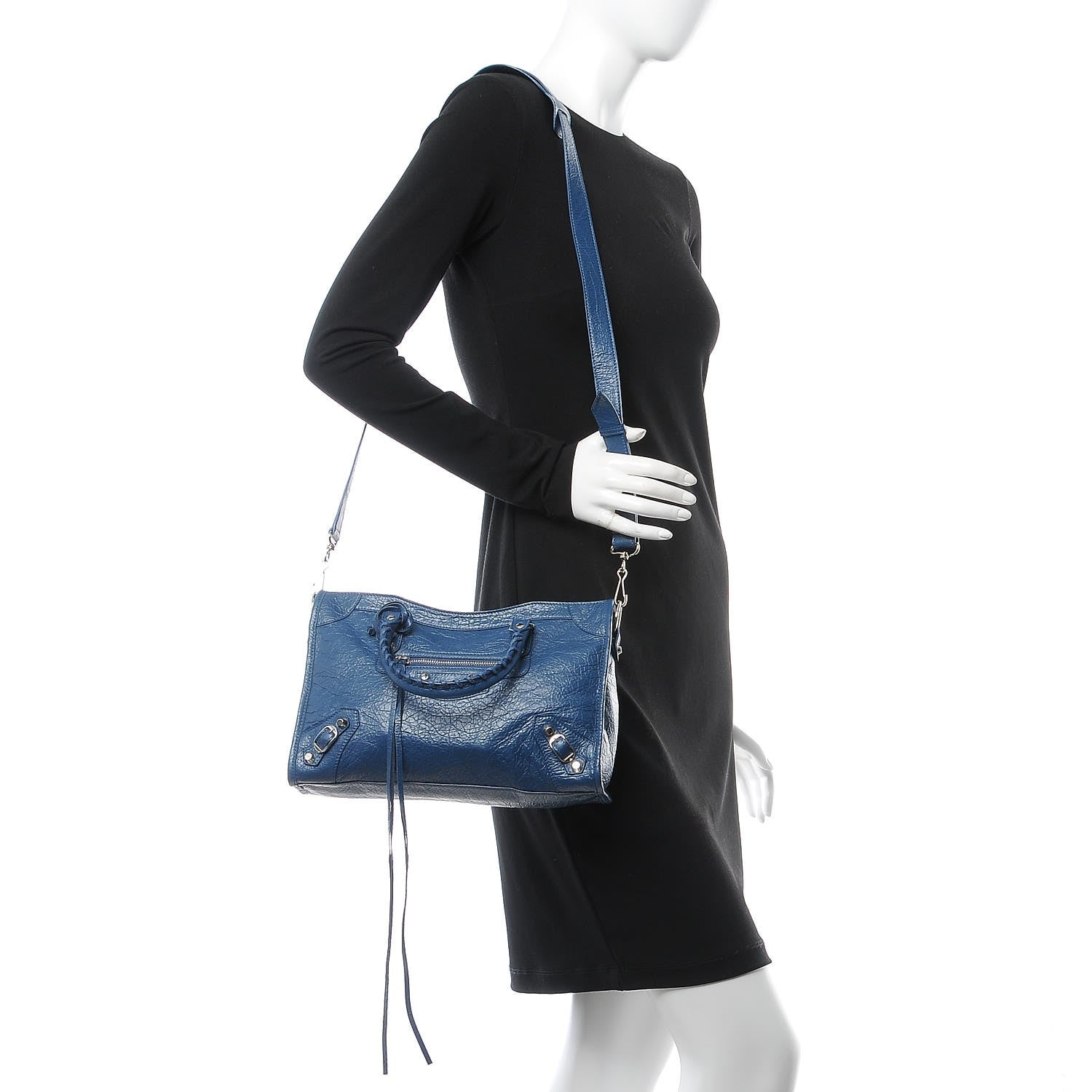 Balenciaga Agneau Classic Silver Hardware S City Bleu Profond 2 of 8