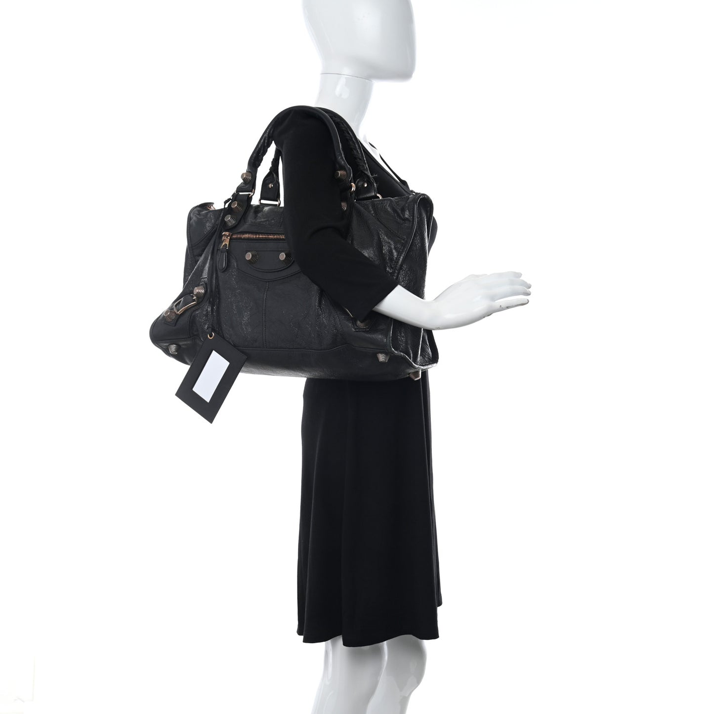 Agneau Giant 21 Rose Gold Hardware Work Black