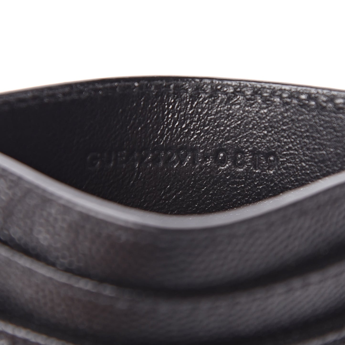 Grain De Poudre Matelasse Chevron Monogram Credit Card Case Black