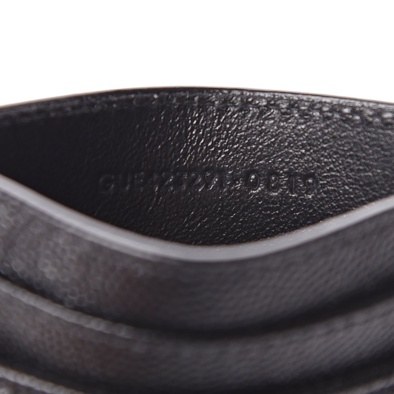 Saint Laurent Grain De Poudre Matelasse Chevron Monogram Credit Card Case Black 7 of 8