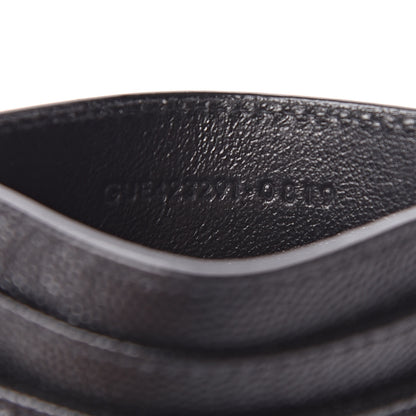 Saint Laurent Grain De Poudre Matelasse Chevron Monogram Credit Card Case Black 7 of 8