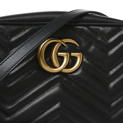 Gucci Calfskin Matelasse Small GG Marmont Chain Shoulder Bag Black 8 of 11