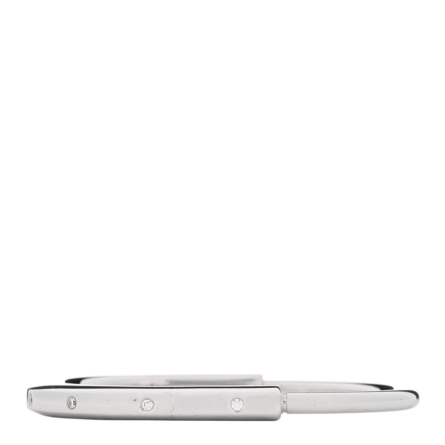 18K White Gold Diamond Tiffany Lock Bangle Bracelet