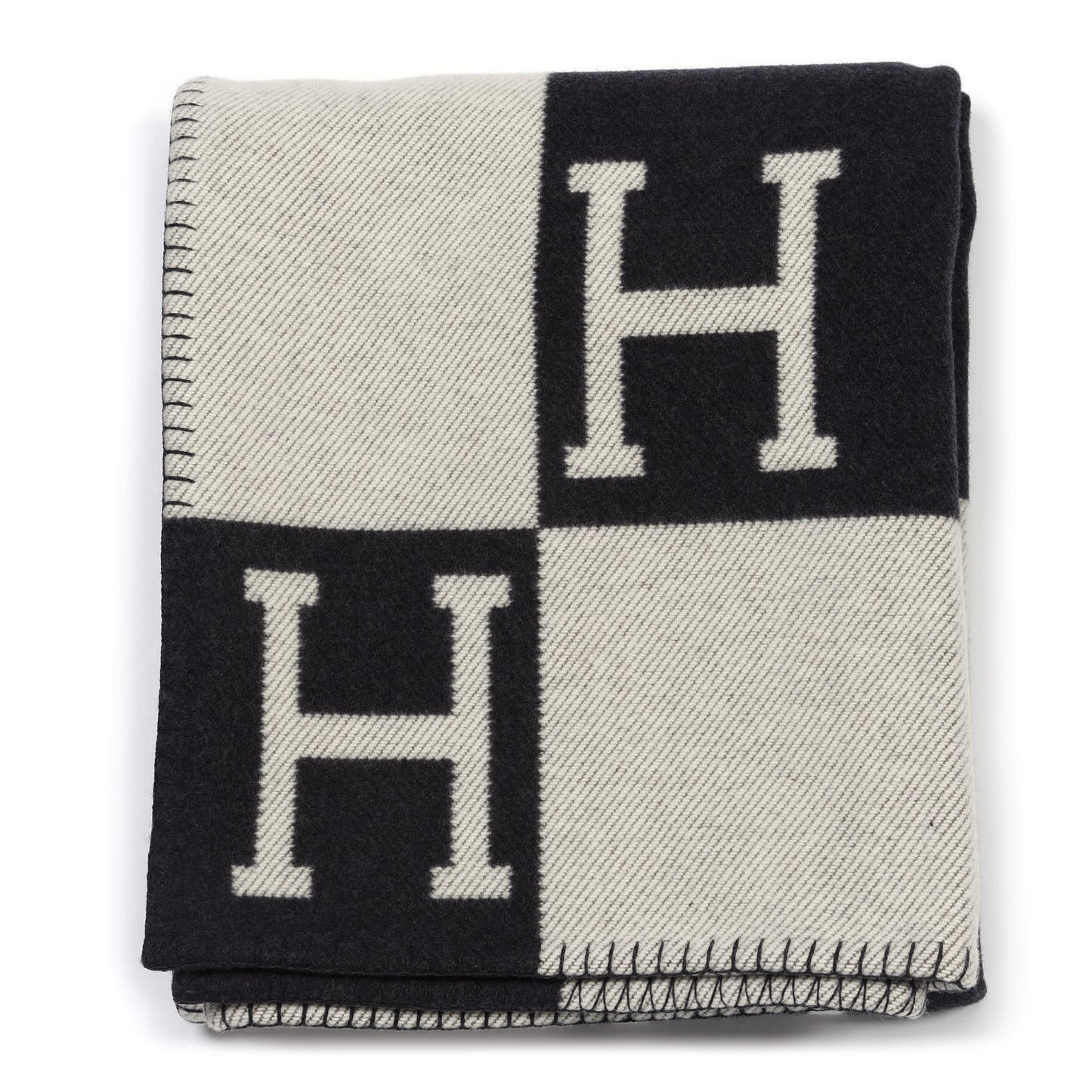 Wool Cashmere Avalon Blanket Ecru Gris Fonce
