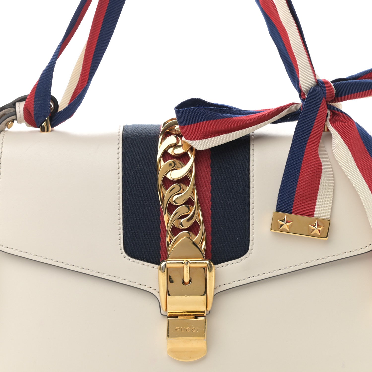 Gucci Calfskin Small Sylvie Shoulder Bag Off White 8 of 20