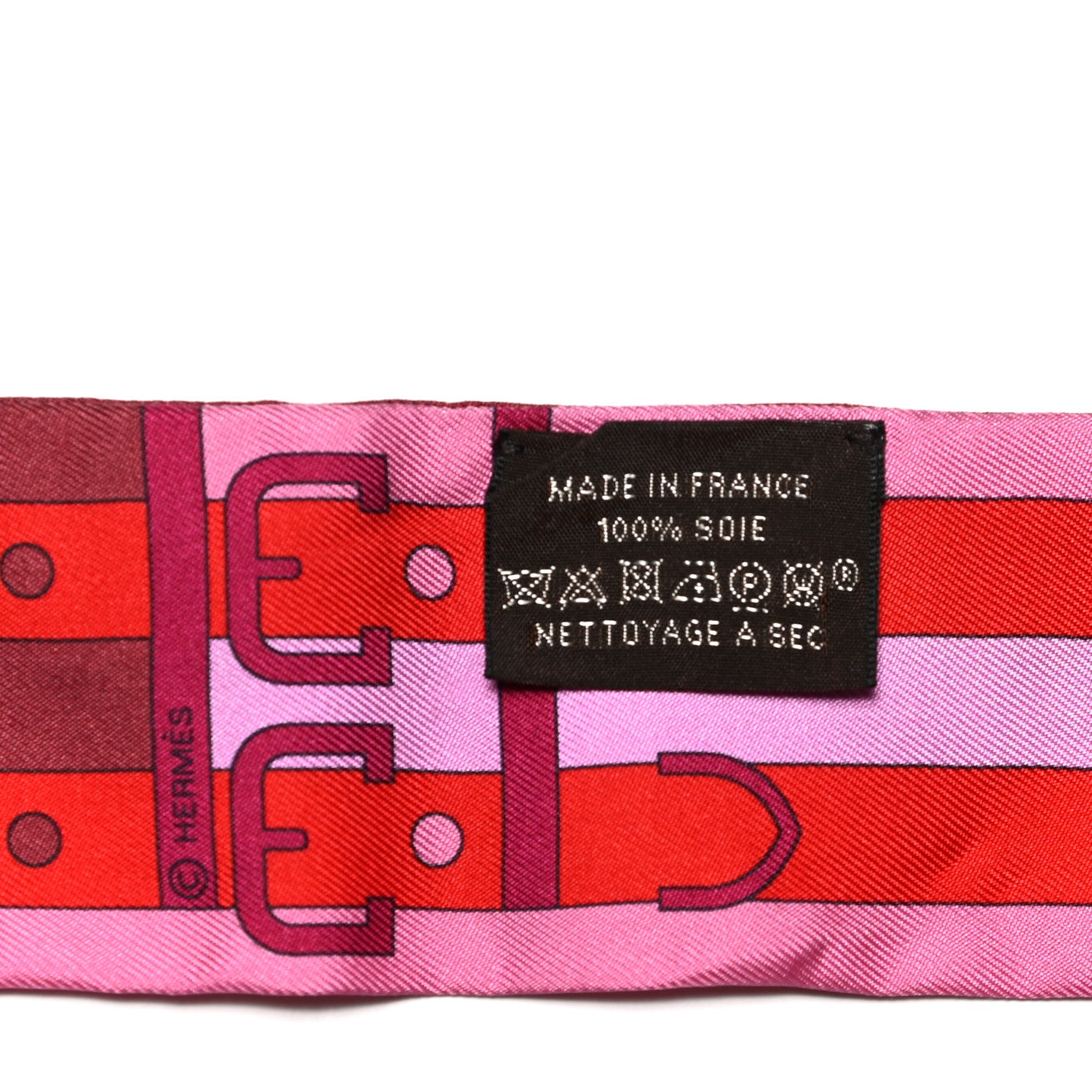 Hermes Silk Rocabar Twilly Rose Vif Bordeaux 4 of 5