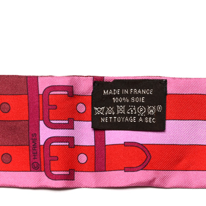 Hermes Silk Rocabar Twilly Rose Vif Bordeaux 4 of 5