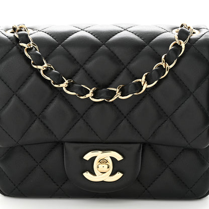 Chanel Lambskin Quilted Mini Square Flap Black 8 of 11