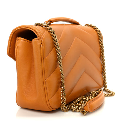 Saint Laurent Lambskin Chevron Quilted Small Loulou Bag Sunflower 4 of 14