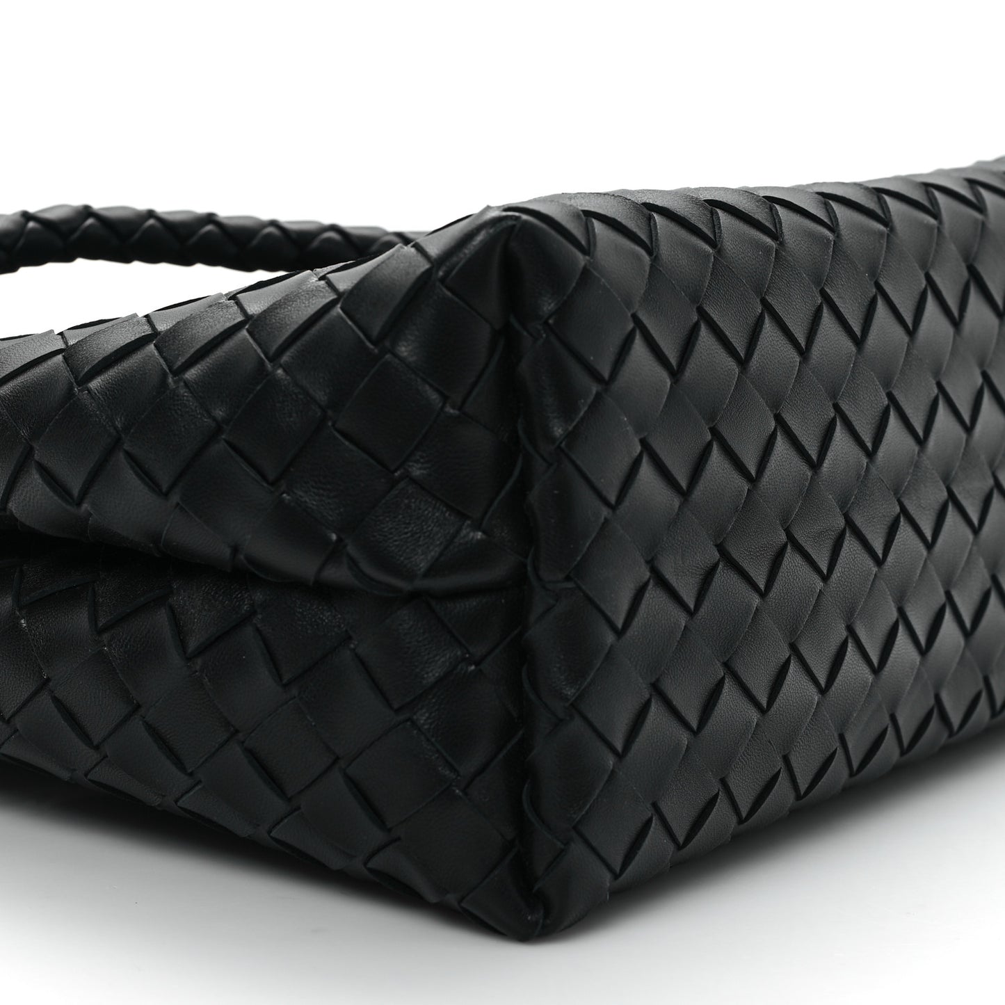Nappa Intrecciato Medium Andiamo Shoulder Bag Black