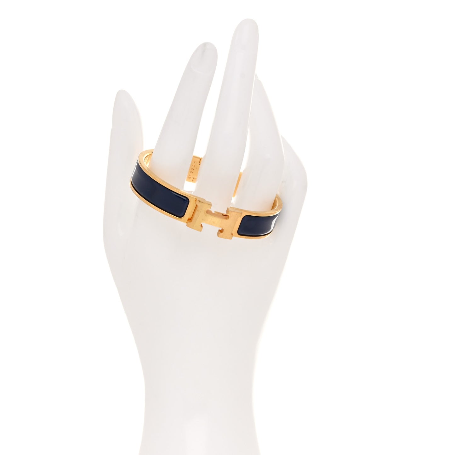 Narrow Enamel Clic Clac H Bracelet PM Bleu Abysse