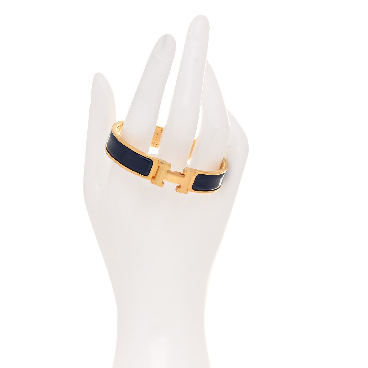 Hermes Narrow Enamel Clic Clac H Bracelet PM Bleu Abysse 2 of 4