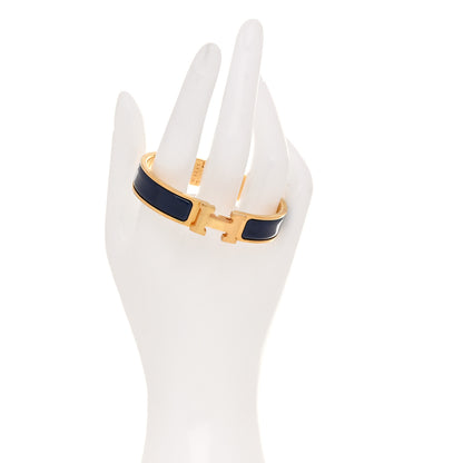 Hermes Narrow Enamel Clic Clac H Bracelet PM Bleu Abysse 2 of 4