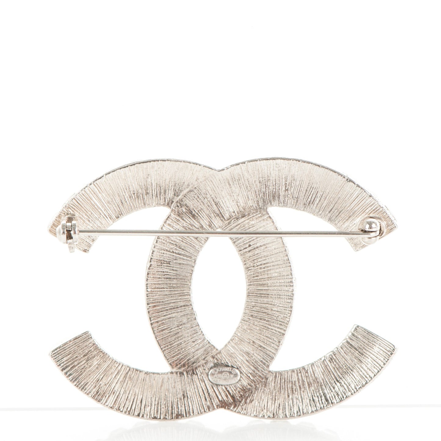 Baguette Crystal CC Brooch Silver