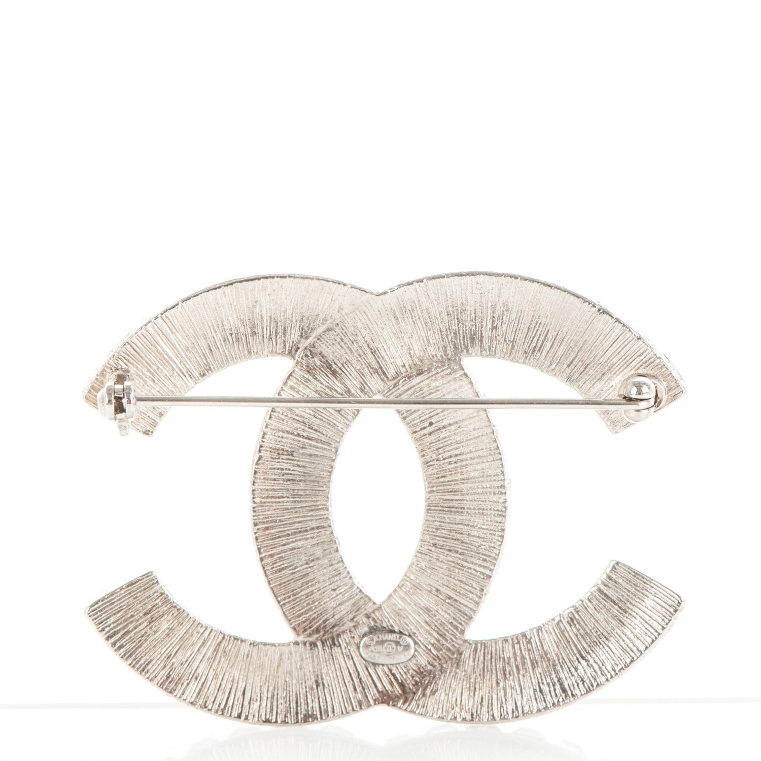 Chanel Baguette Crystal CC Brooch Silver 3 of 4