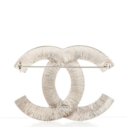 Chanel Baguette Crystal CC Brooch Silver 3 of 4