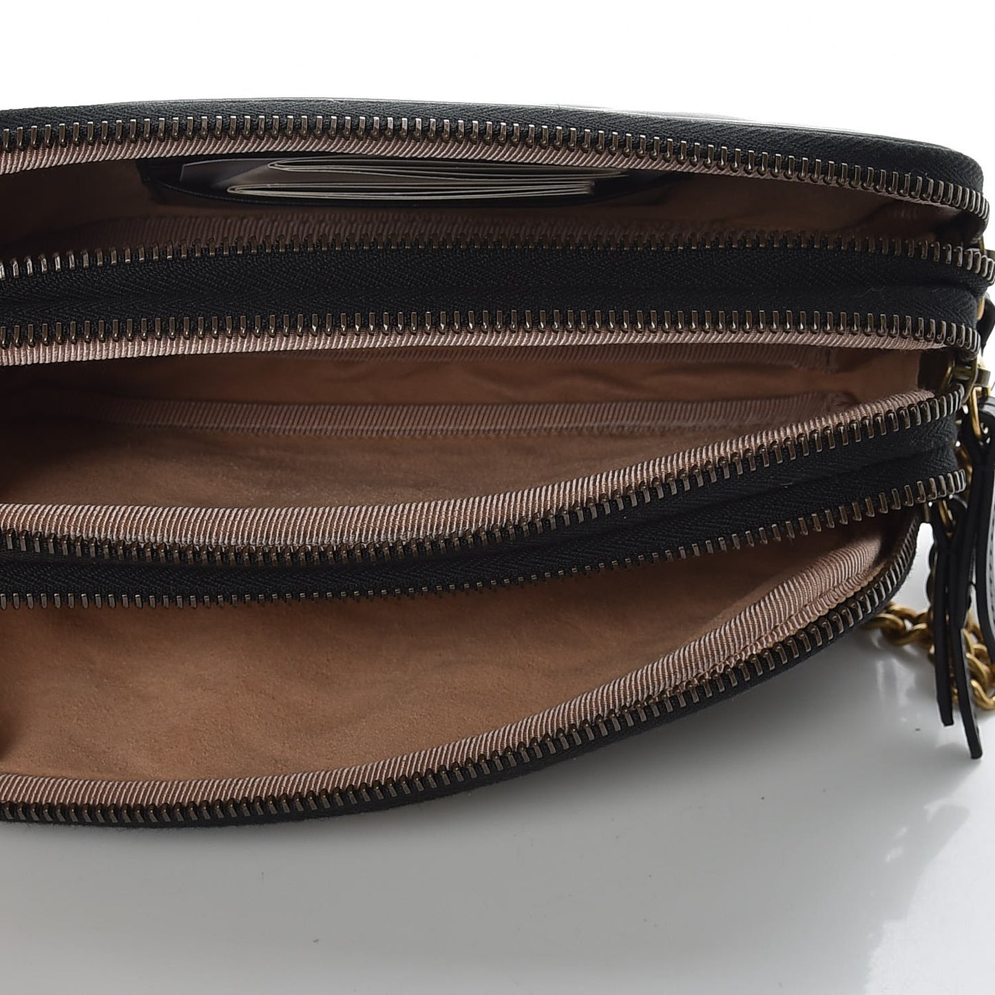 Calfskin Matelasse Mini GG Marmont Chain Crossbody Bag Black
