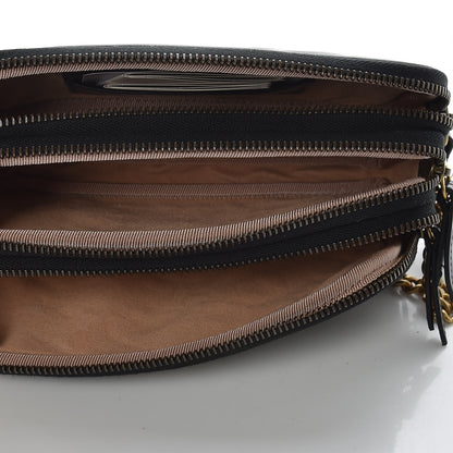 Gucci Calfskin Matelasse Mini GG Marmont Chain Crossbody Bag Black 5 of 10