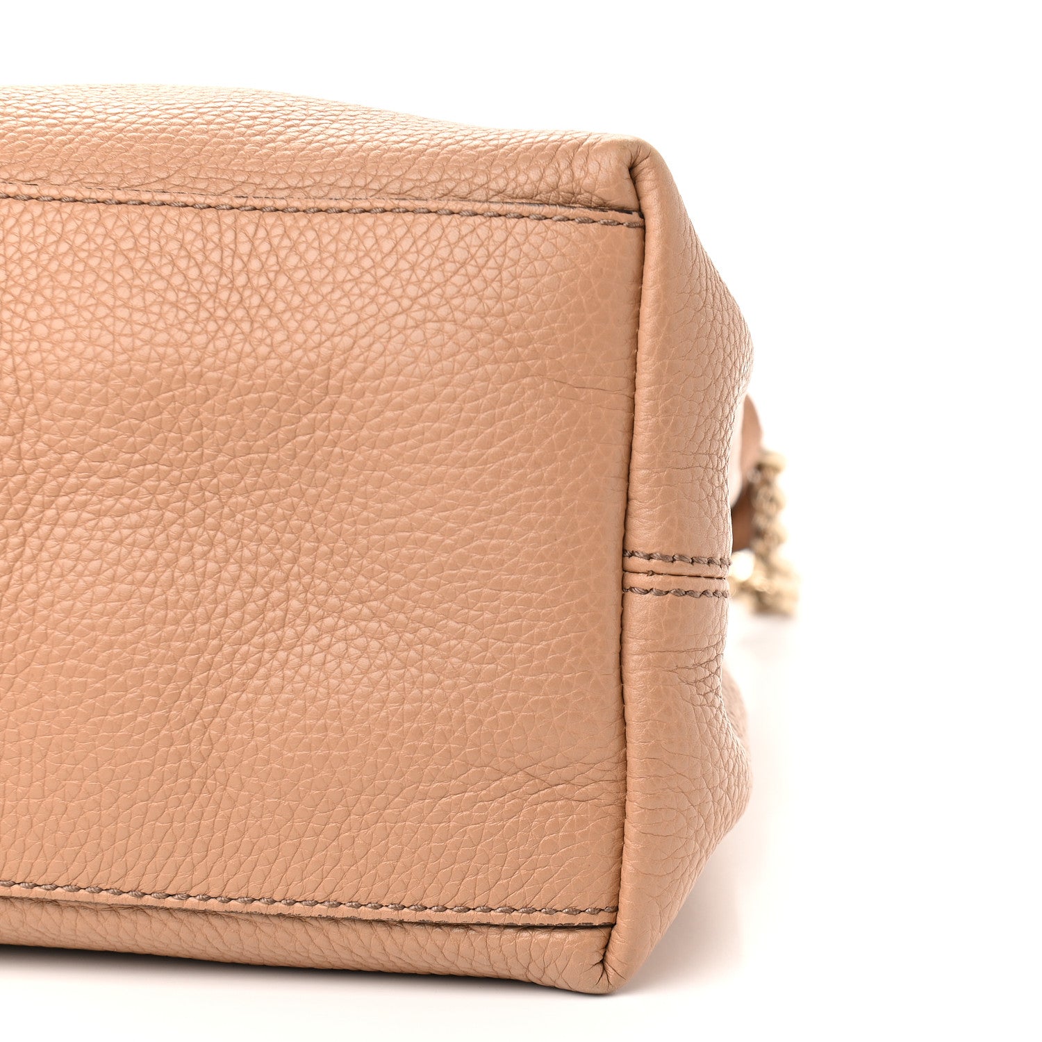 Gucci Pebbled Calfskin Medium Soho Chain Shoulder Bag Rose Beige 10 of 10