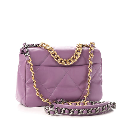 Chanel Goatskin Quilted Medium 19 Flap Violet Purple 3 of 10