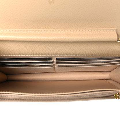 Chanel Caviar Quilted Wallet On Chain WOC Beige 5 of 10