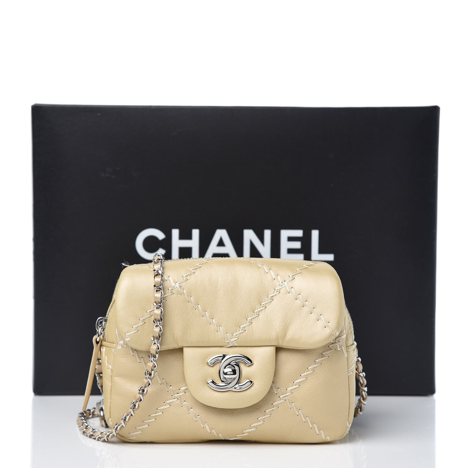 Chanel Metallic Lambskin Stitched New Mini Flap Gold 12 of 12