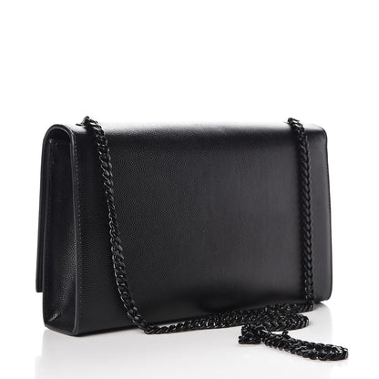 Saint Laurent Grain De Poudre Medium Classic Monogram Kate Satchel Black 3 of 10