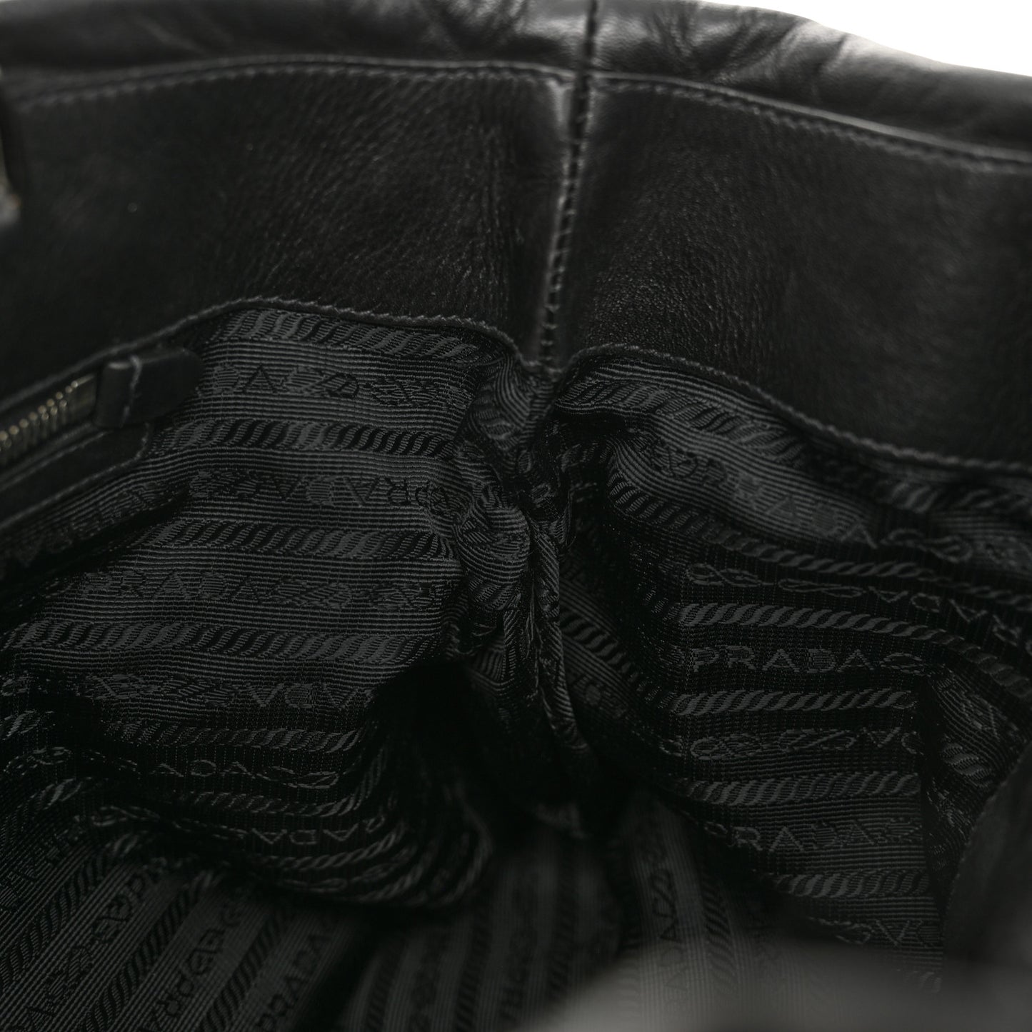 Soft Calfskin Pleated Shoulder Bag Black