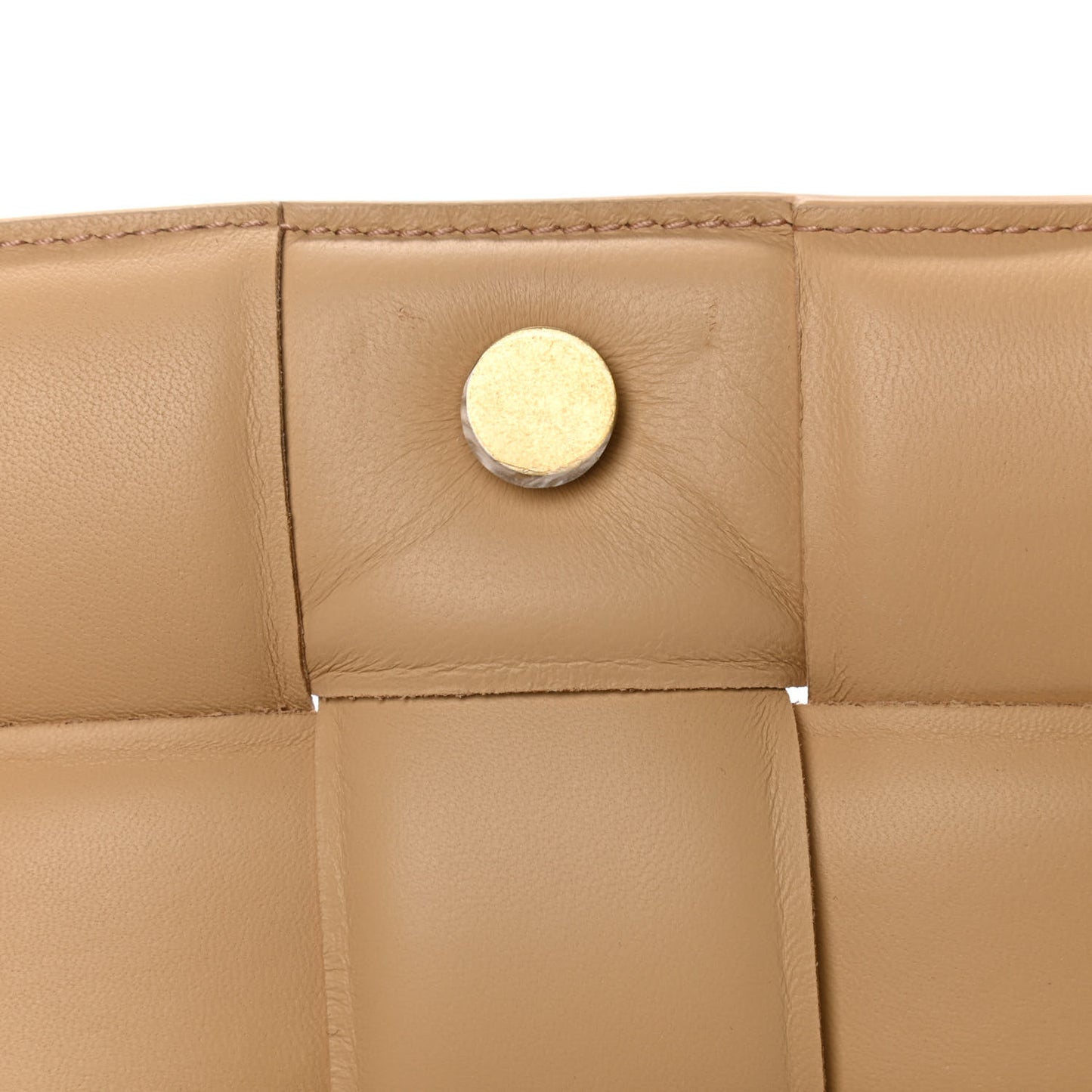 Lambskin Maxi Intreccio Padded Chain Cassette Crossbody Bag Almond