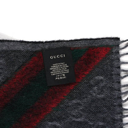 Gucci Wool Alpaca Monogram Web New Nikky Scarf Grey 4 of 4