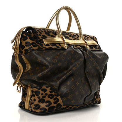 Louis Vuitton Monogram Leopard Pleated Steamer Bag 2 of 7