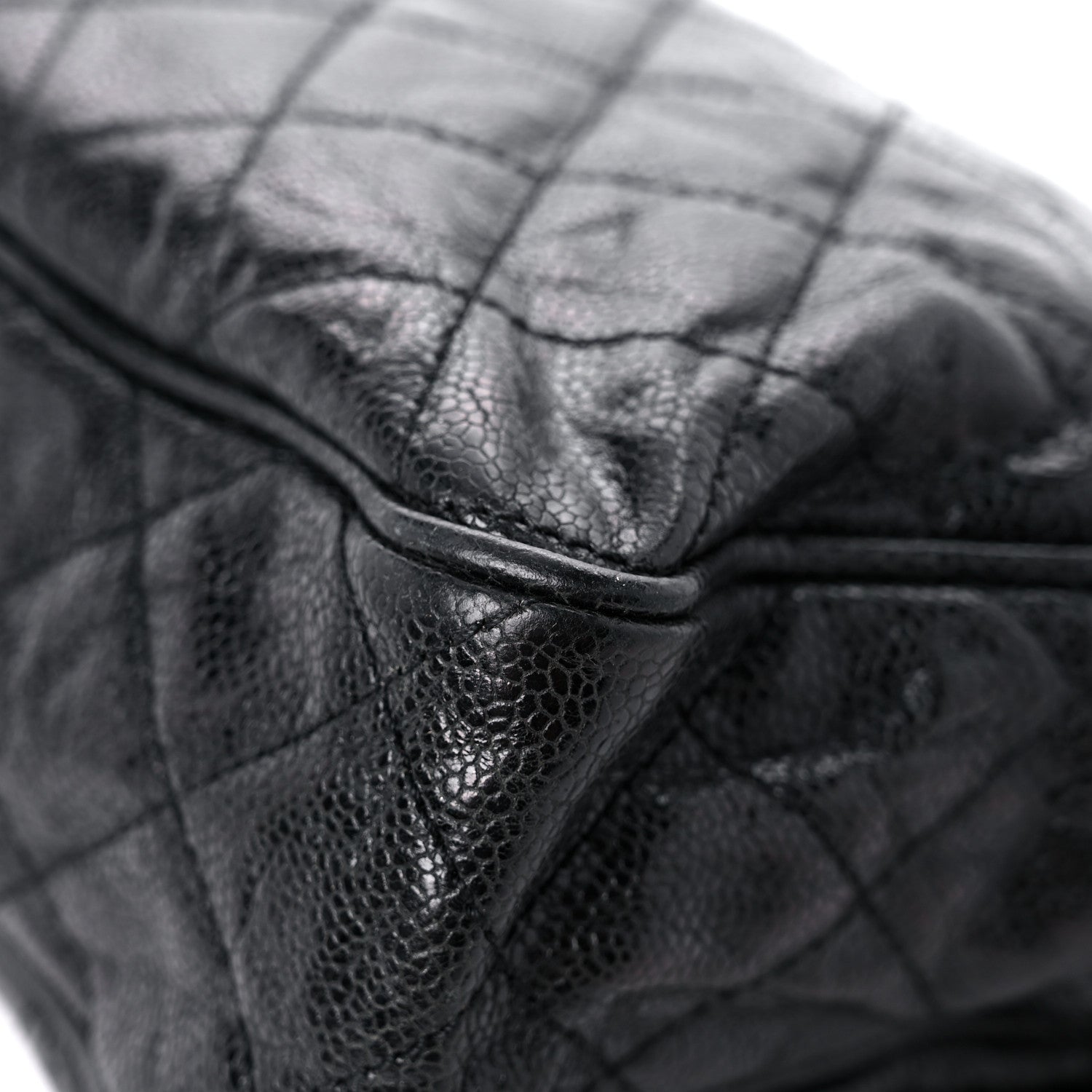 Chanel Crumpled Grained Calfskin Quilted Large Shiva Flap Black 11 of 13