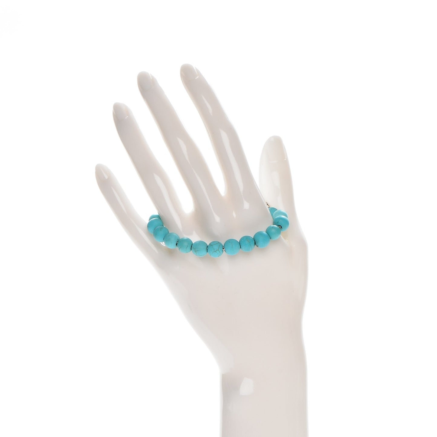 Sterling Silver Turquoise 8mm Spiritual Beads Adjustable Bracelet