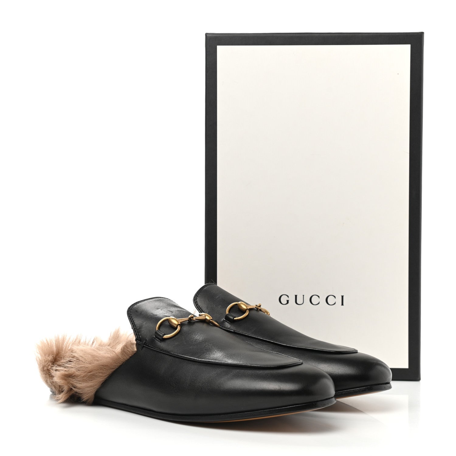 Gucci Calfskin Fur Womens Princetown Slippers 41 Black 10 of 10