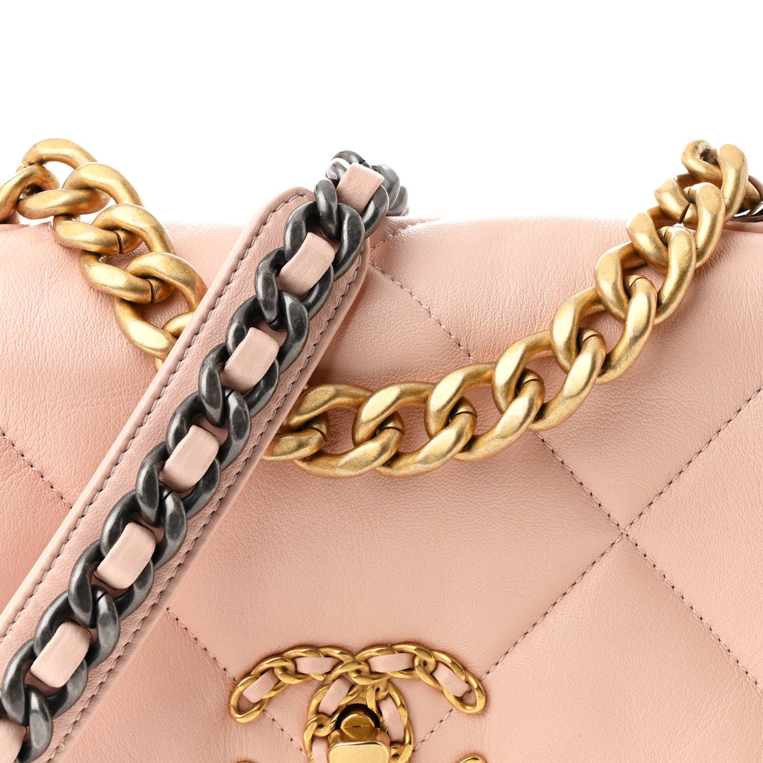 Chanel Lambskin Quilted Medium Chanel 19 Flap Pink 8 of 10