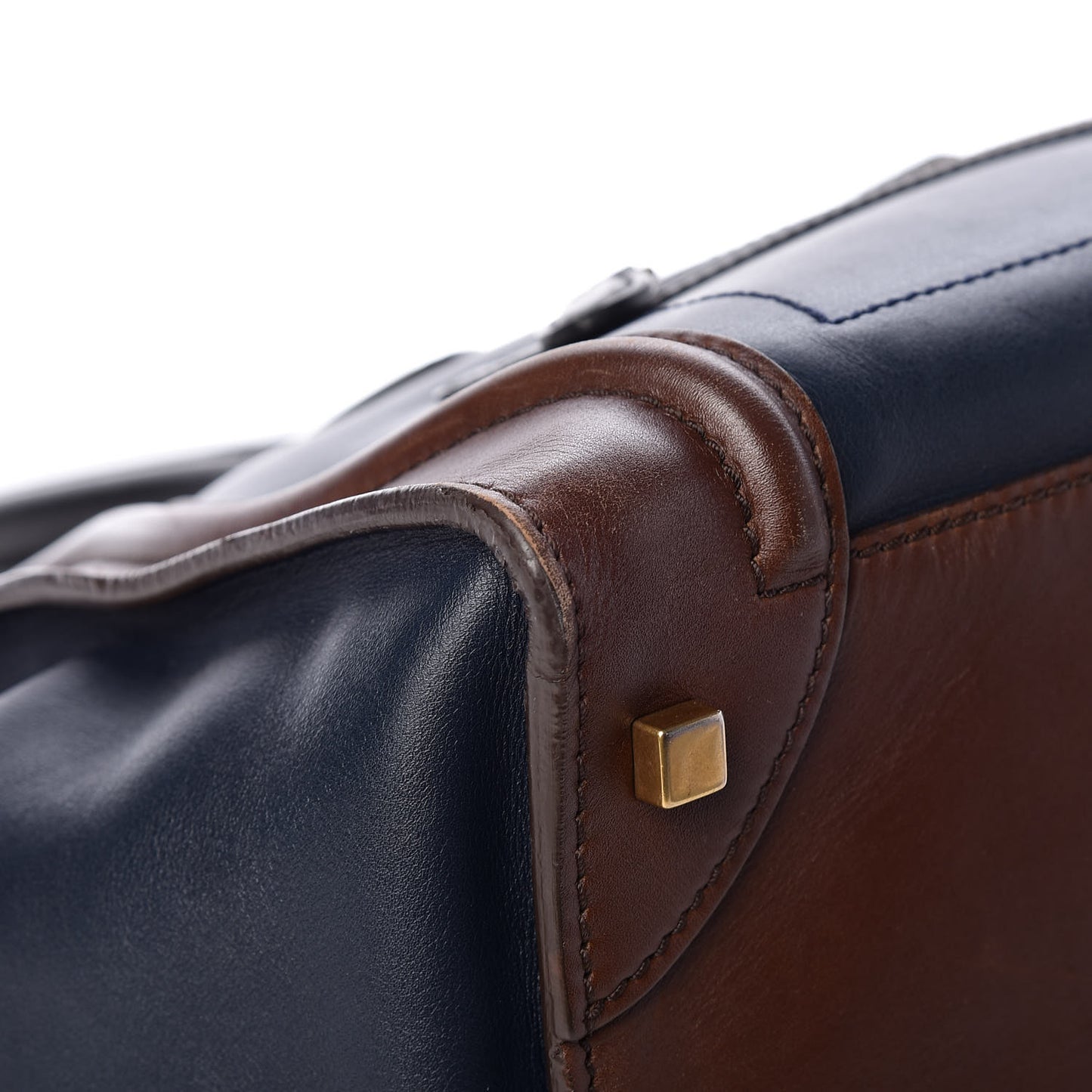 Smooth Calfskin Mini Tri-Color Luggage Navy