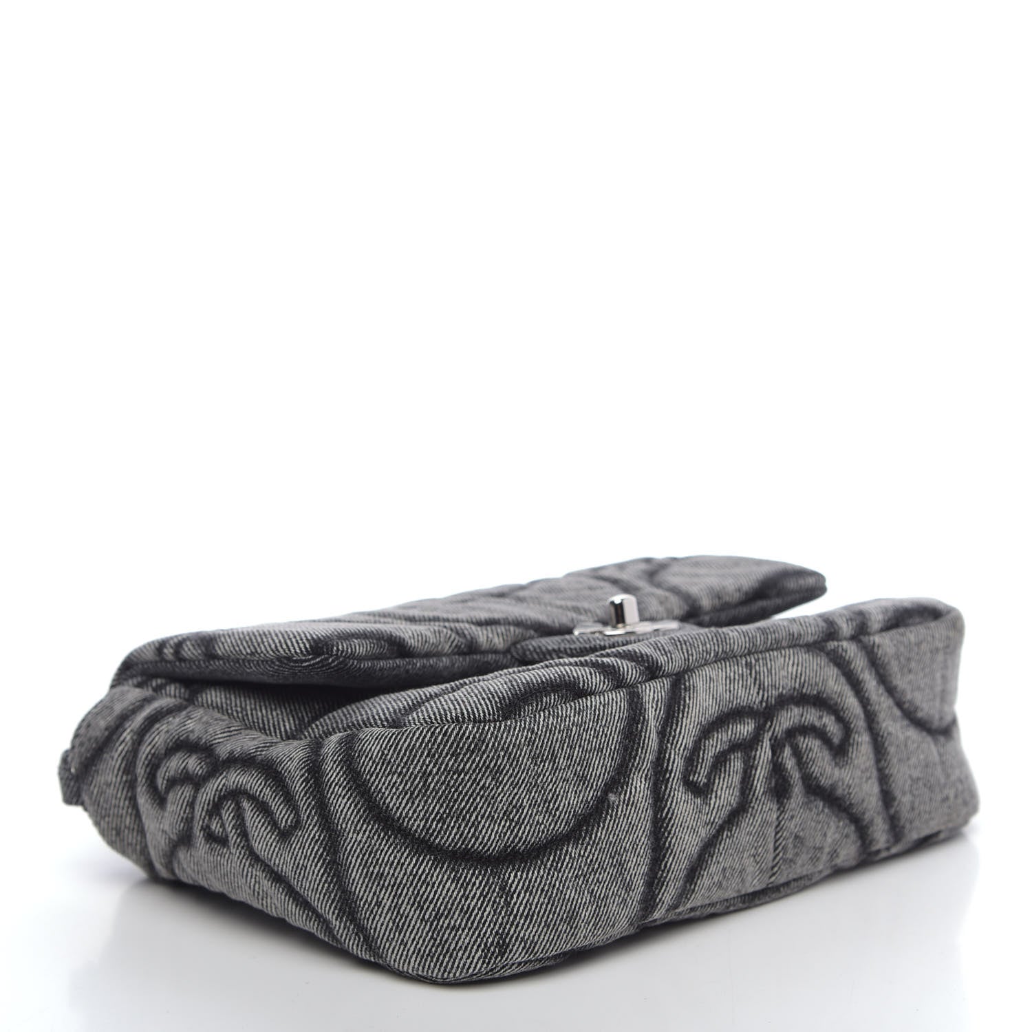 Chanel Denim Embossed CC Logo Print Mini Single Flap Black 4 of 9