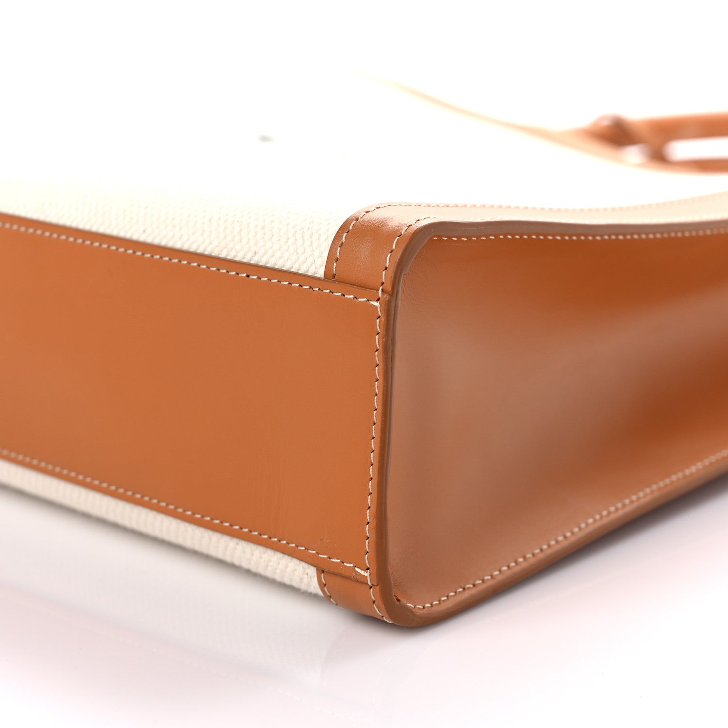 Celine Canvas Calfskin Vertical Cabas Natural Tan 8 of 11