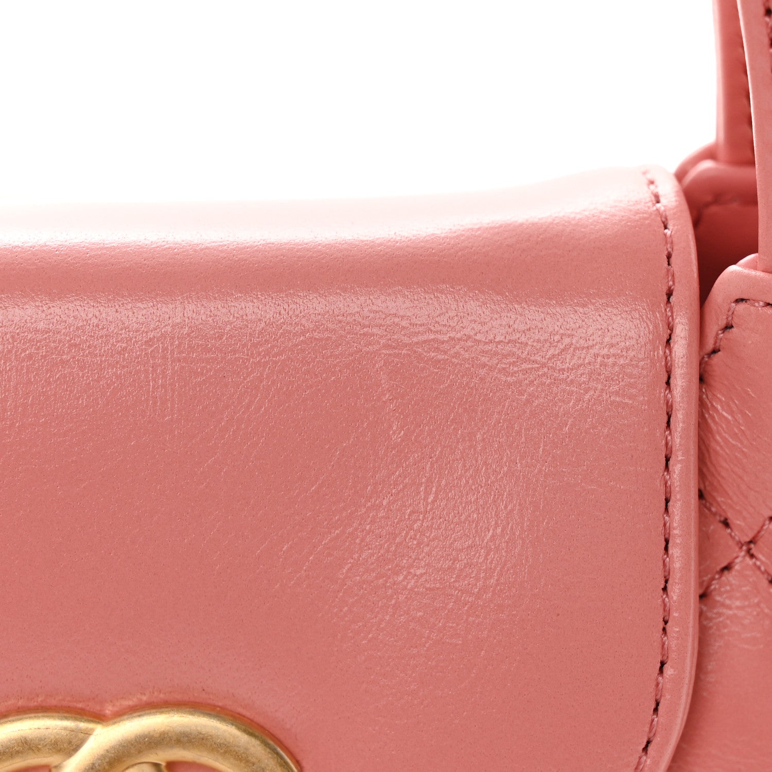 Chanel Shiny Aged Calfskin Quilted Nano Kelly Shopper Coral Pink 11 of 12