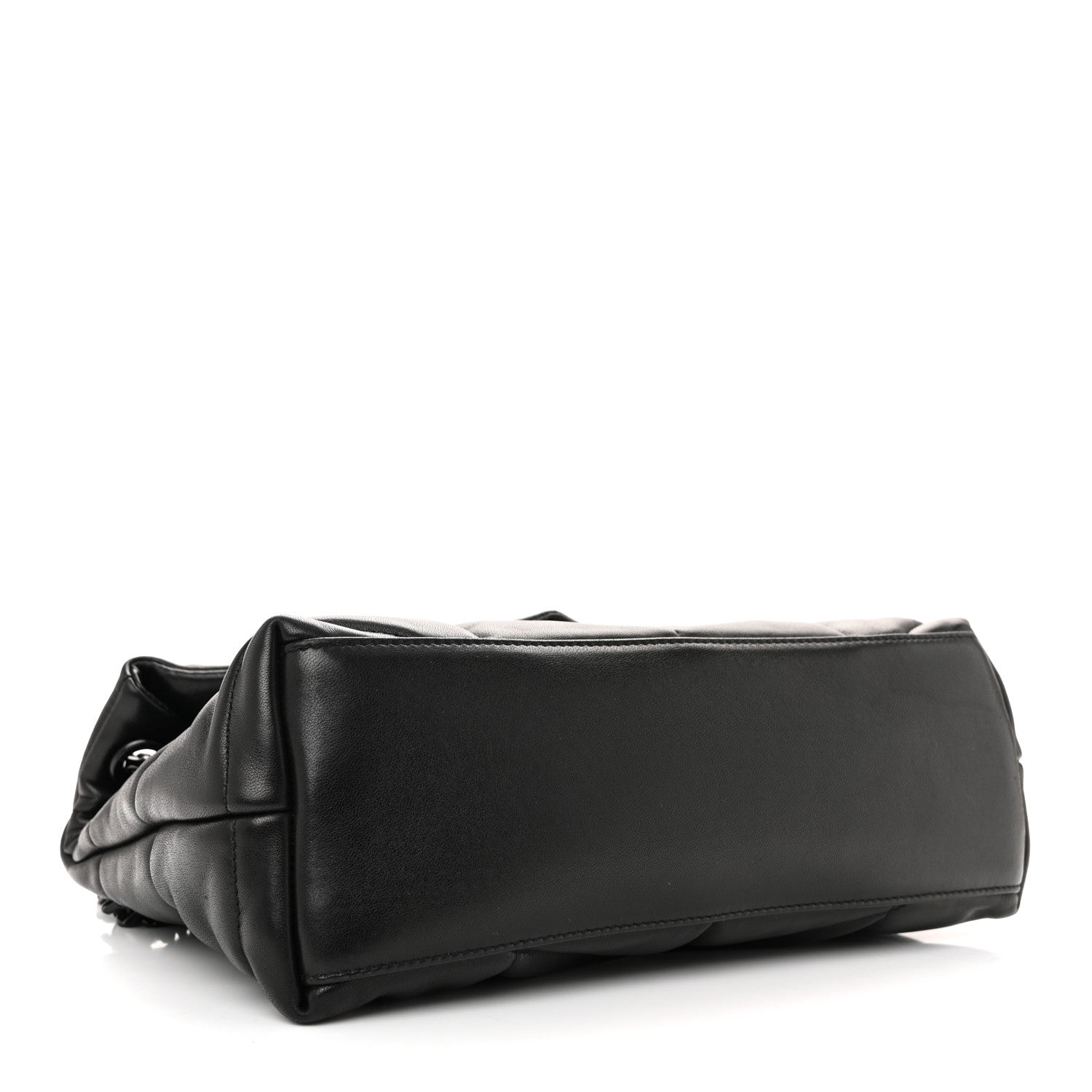 Saint Laurent Lambskin Quilted Small Loulou Puffer Monogram Monochrome Chain Satchel Black 4 of 12