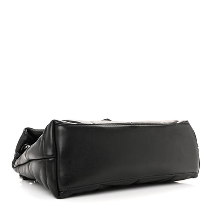 Saint Laurent Lambskin Quilted Small Loulou Puffer Monogram Monochrome Chain Satchel Black 4 of 12