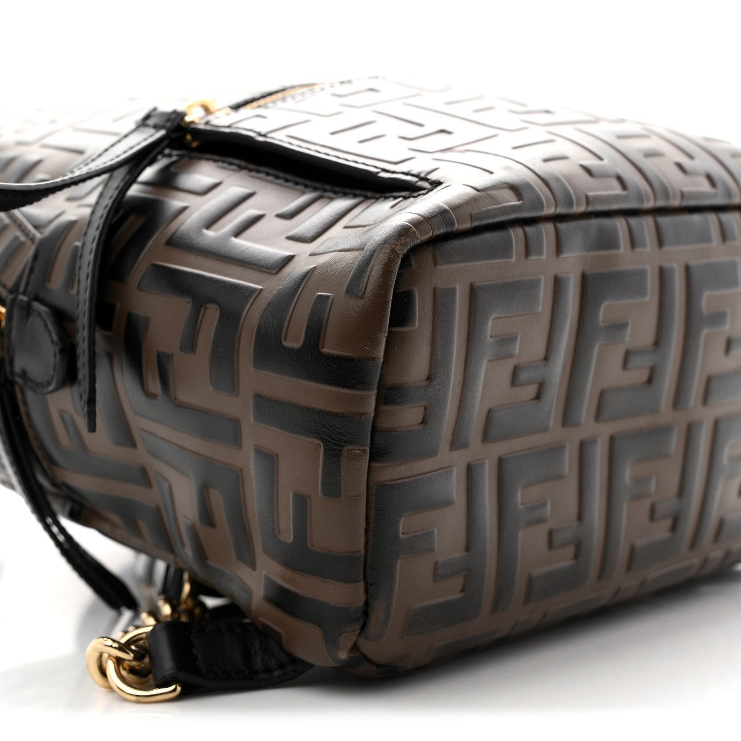 Fendi Vitello Bi-Color FF 1974 Embossed Mini Backpack Maya Black 9 of 13