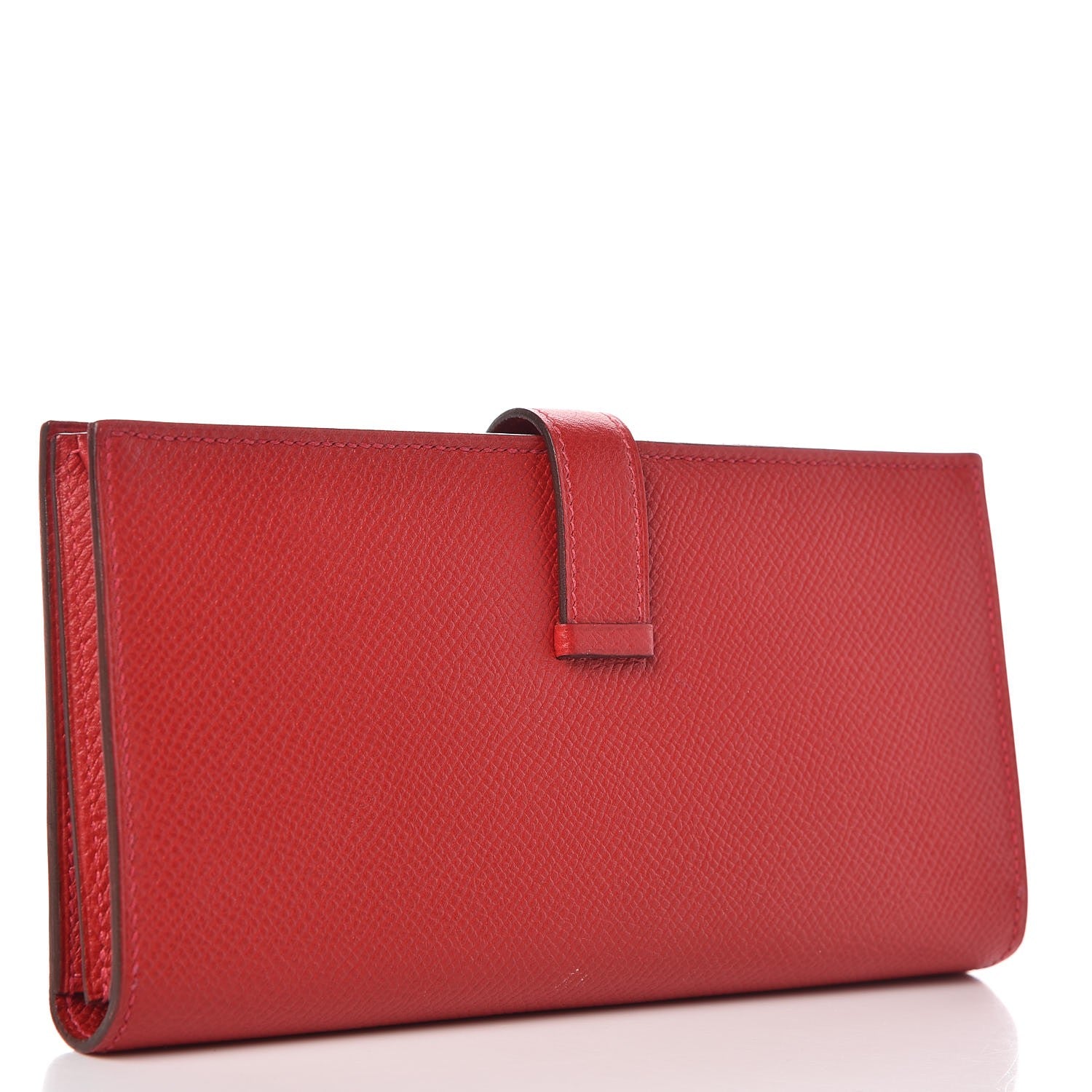 Hermes Epsom Bearn Gusset Wallet Rouge Casaque 3 of 8