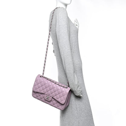 Chanel Lambskin Quilted Jumbo Double Flap Light Purple 2 of 11