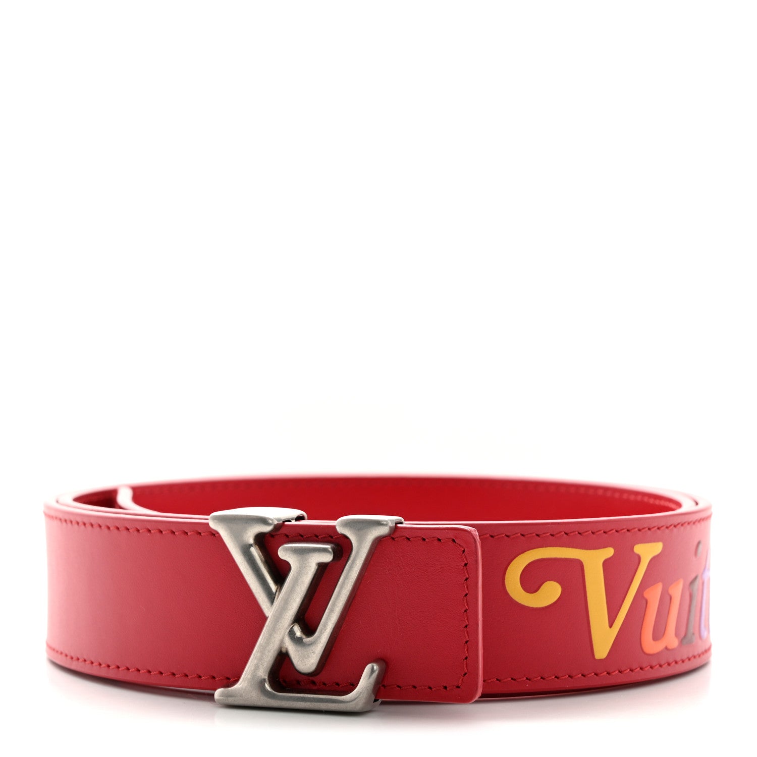 Louis Vuitton Calfskin 35mm LV New Wave Belt 90 36 Red 1 of 7