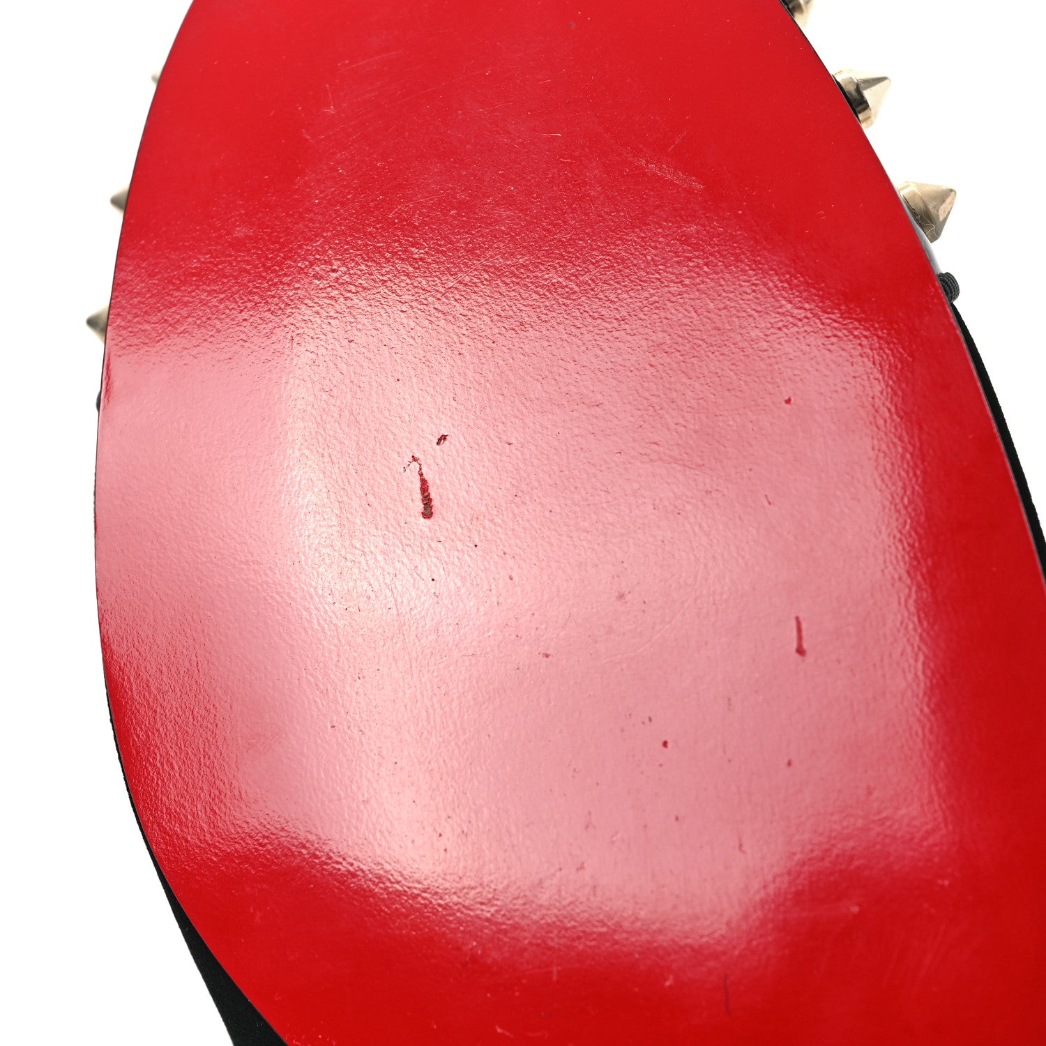 Christian Louboutin Calfskin Velvet Spikes Womens Captain Loubi Flat Loafers 40.5 Black 8 of 9